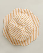Baby Girls Honey Stripe Organic Cotton Co-ord Set with a Hat - Beige