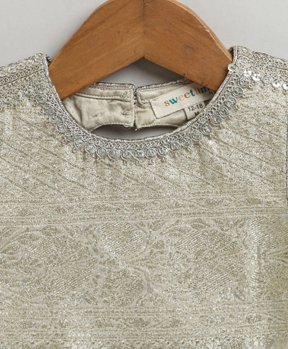 Ivory & Silver Princess Lehenga Set - Golden