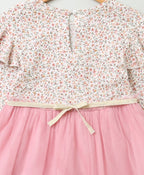 Mix Media A line Dress - Pink