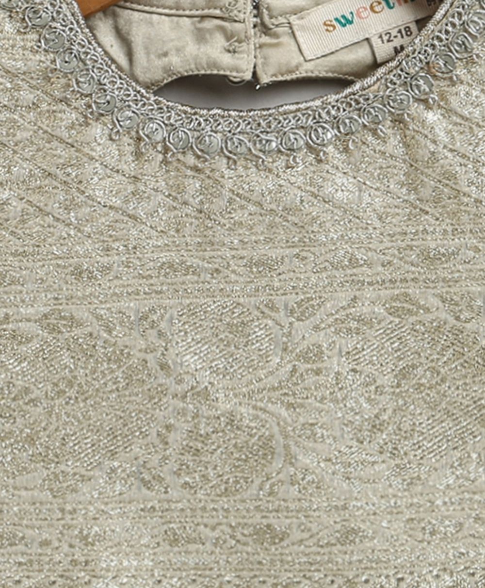 Ivory & Silver Princess Lehenga Set - Golden