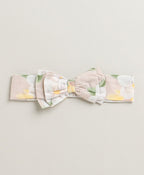 Baby Girls' Blush Bouquet Bubble Cotton Romper with a matching Bow Hairband - Beige