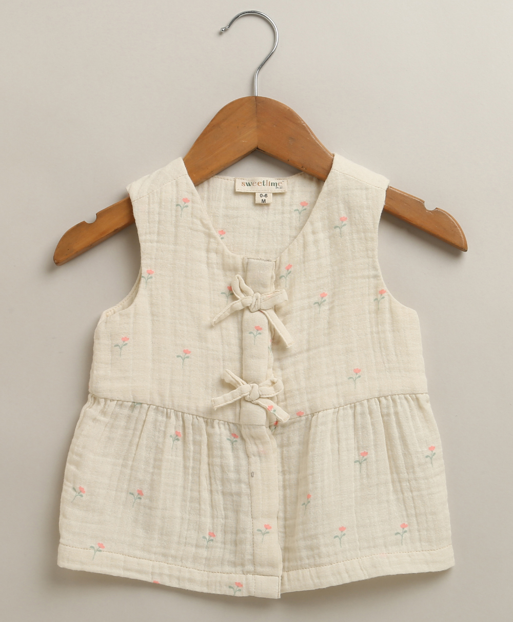 Vintage Floral Eyelet Cotton Co-ord Set- Off White