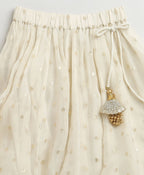 The Golden Dots Gharara Set - Golden & White
