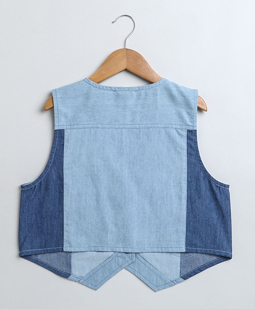 Denim Waistcoat & Skirt Co-ord Set- Blue