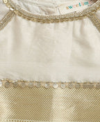 The Golden Dots Gharara Set - Golden & White