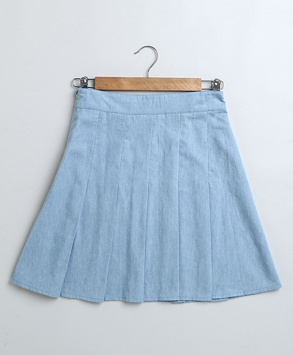 Denim Waistcoat & Skirt Co-ord Set- Blue