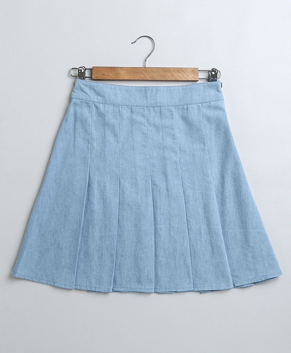 Denim Waistcoat & Skirt Co-ord Set- Blue