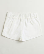 Bow-Tie Cotton Twill Shorts - White