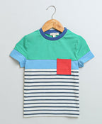 Color Blocked Co-ord Set - Green and Blue