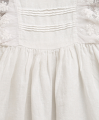 Ivory Blossom Lace Linen Dress & Bloomer - White