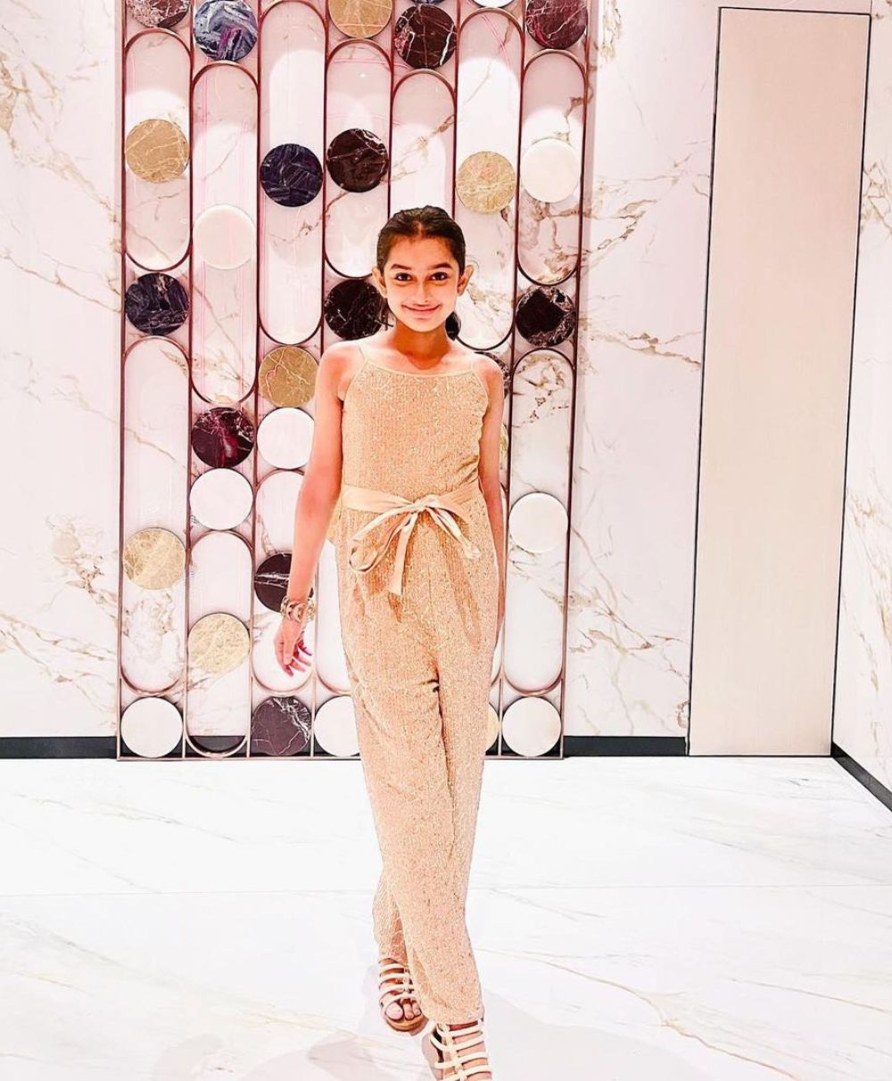 Shimmery Belted Jumpsuit - Beige