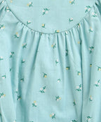 Baby Girls'  Bluebell Fairy Organic Cotton Romper & Bonnet Set - Sea Green
