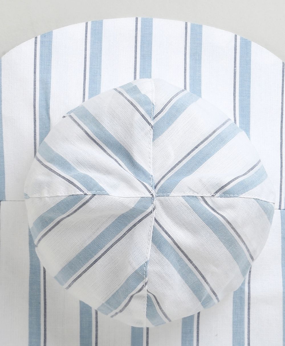 Unisex Skyline Stripe Sun Hat - Blue & White
