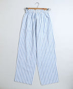 Striped Cotton Co-ord Set - White & Blue