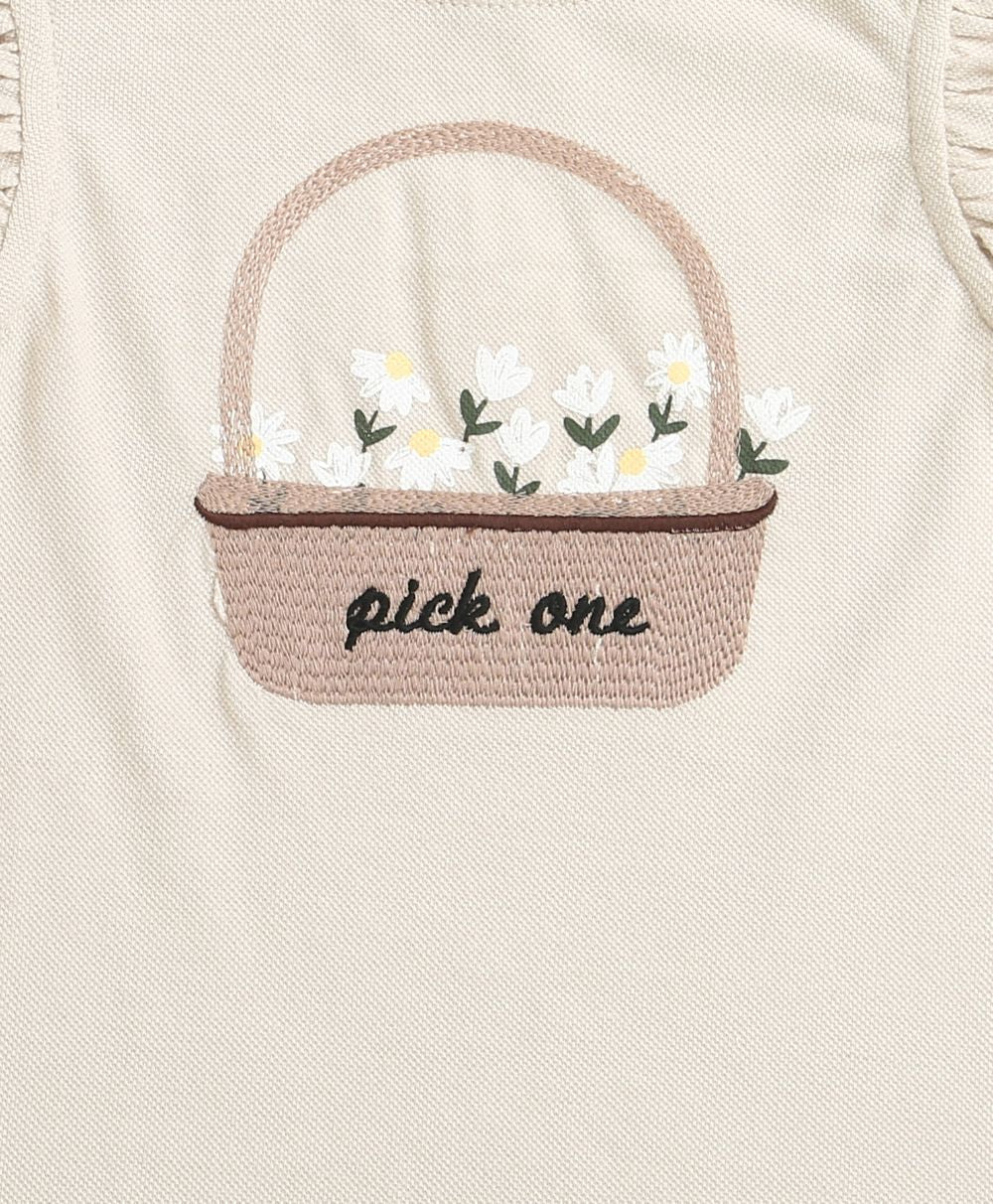 Blossom Basket Ruffle Top - Beige