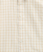 The yelllow Checks shirt  & Khaki Cotton Co-ord Set -  Biege