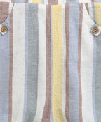 Baby Boys' Sunbeam Stripes Organic Cotton Romper & White T-shirt Set - Multi