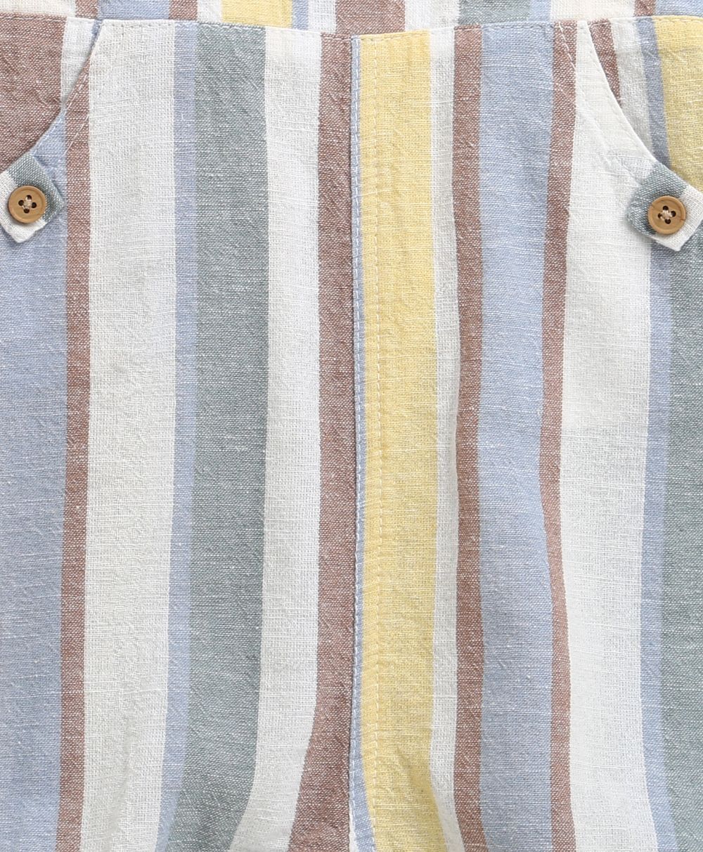 Baby Boys' Sunbeam Stripes Organic Cotton Romper & White T-shirt Set - Multi