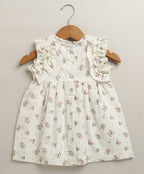 Dobby Shell Top & Pink Tweed Organic Cotton Shorts Set – White