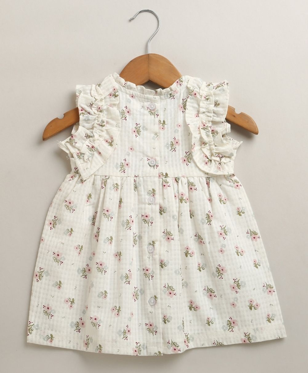 Dobby Shell Top & Pink Tweed Organic Cotton Shorts Set – White