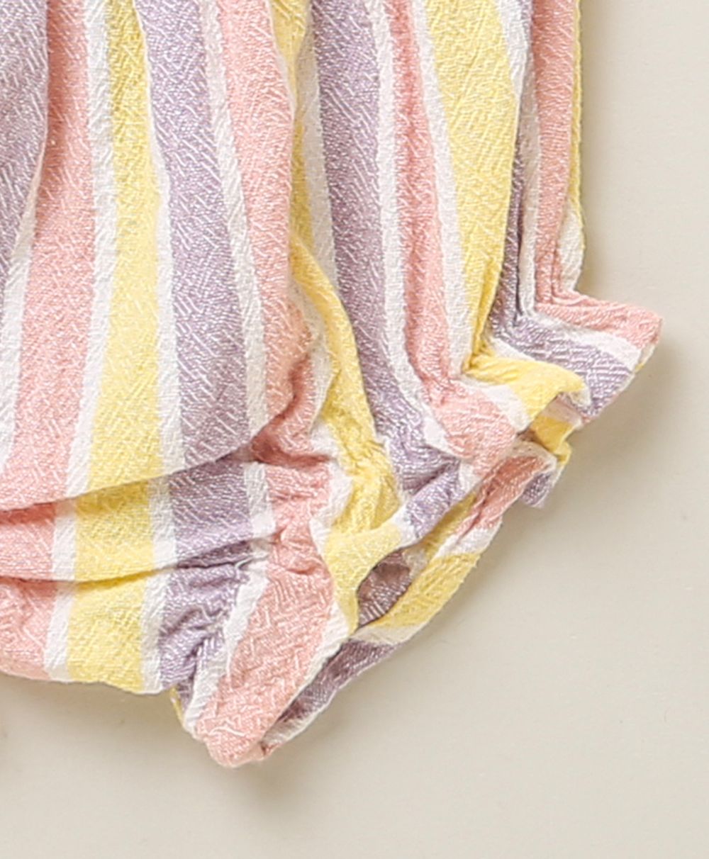 Multicoloured Striped Blouse with a Bloomer - Multicoloured