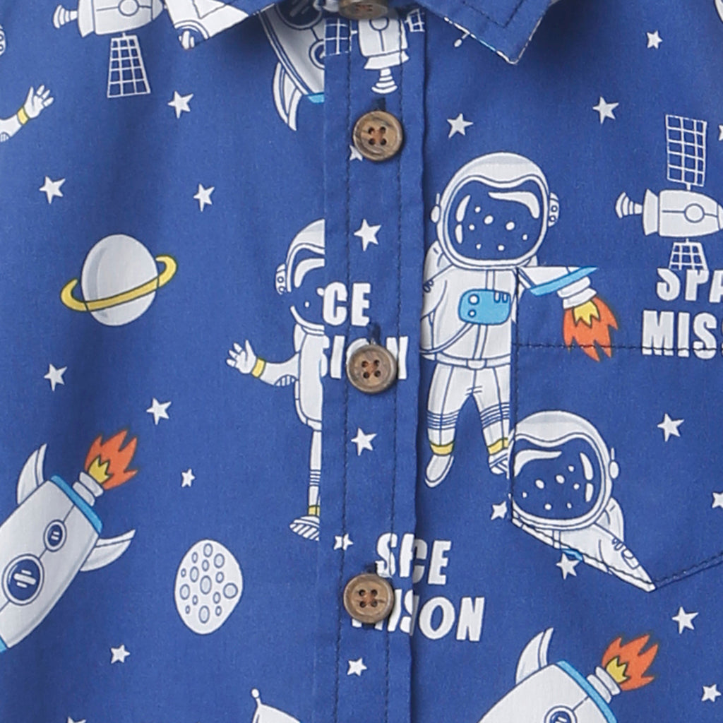 Space Mission Organic Cotton Shirt - Blue