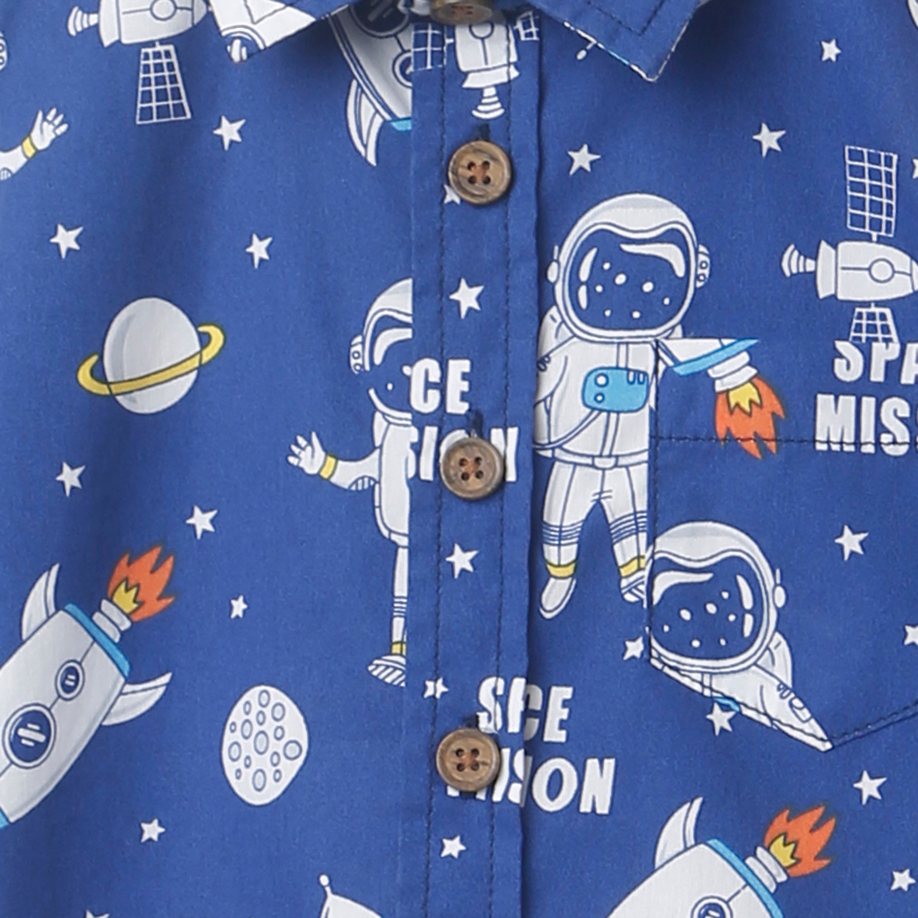 Space Mission Organic Cotton Shirt - Blue