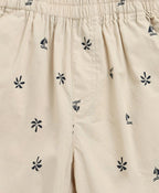 Boat Printed Cotton Poplin Co-ord Set - Beige