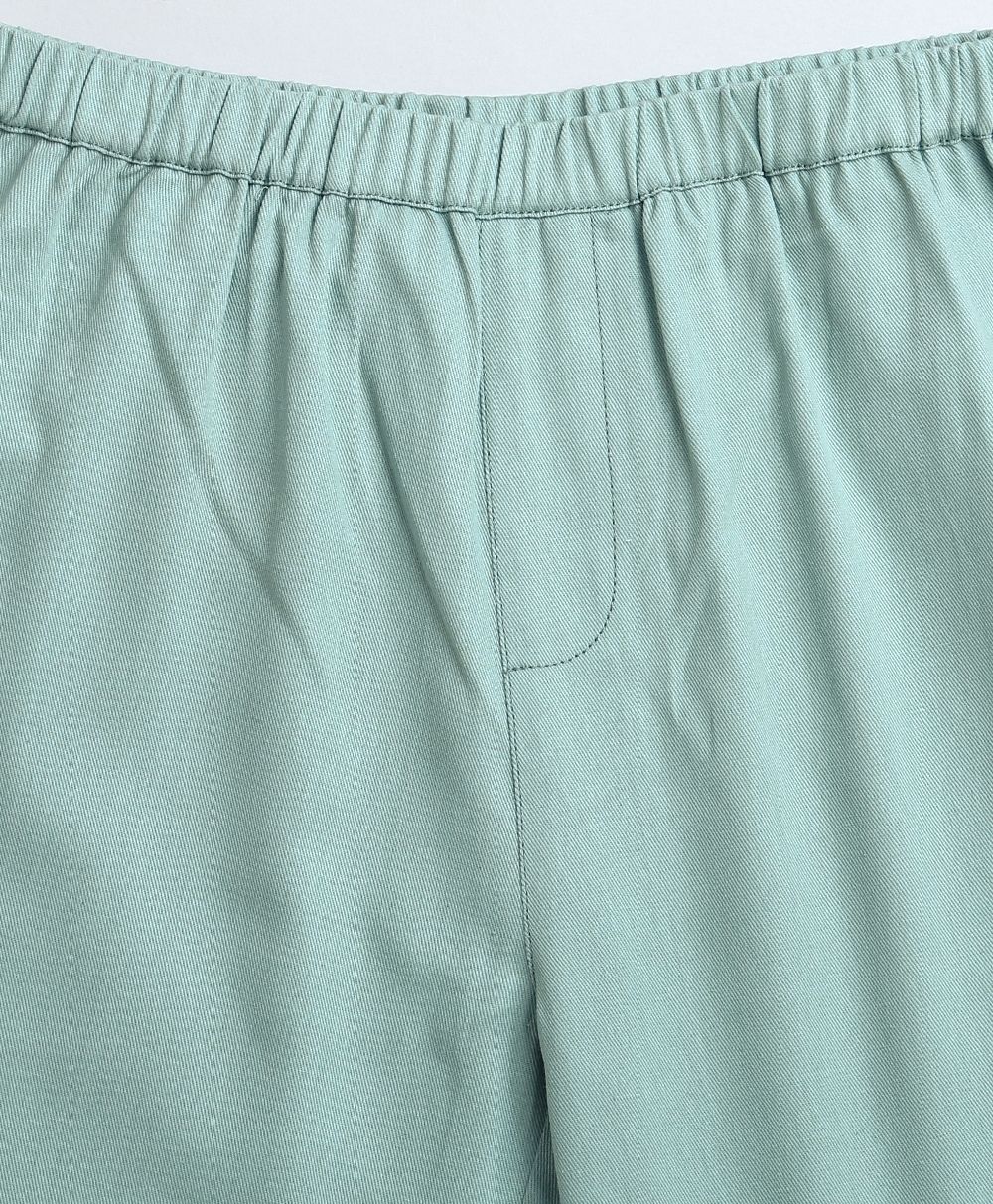 Cotton Twill Shorts - Green