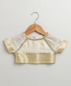 The Golden Dots Gharara Set - Golden & White
