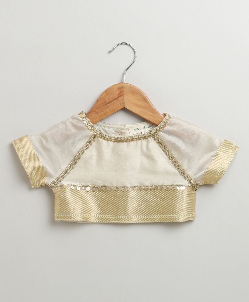 The Golden Dots Gharara Set - Golden & White