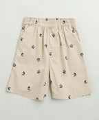 Boat Printed Cotton Poplin Co-ord Set - Beige