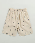Boat Printed Cotton Poplin Co-ord Set - Beige