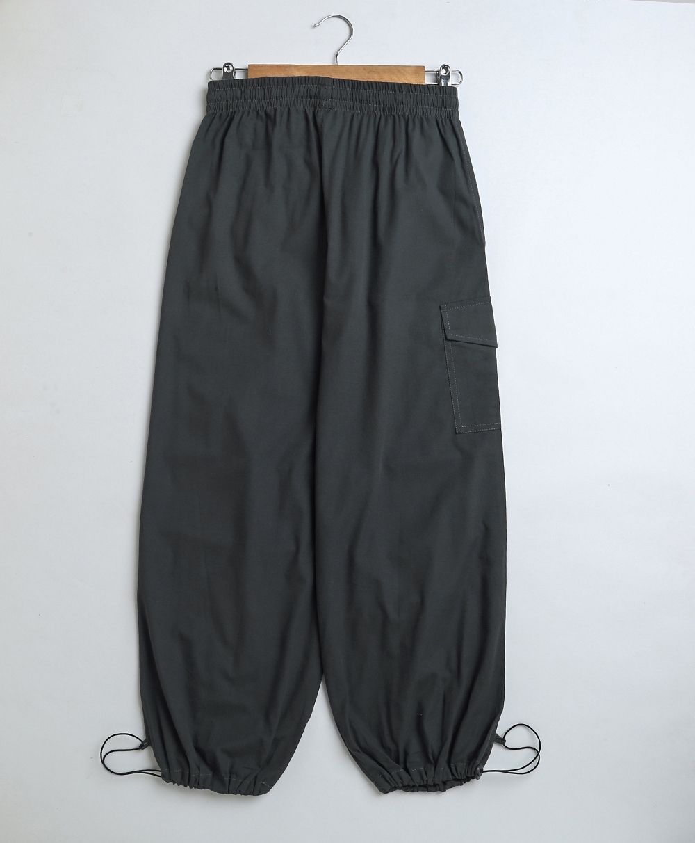 Unisex Cotton Poplin Cargo Pants - Streetwear - Dark Grey