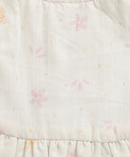 Organic Cotton Blush Petal Baby Bib & Bonnet Set - White