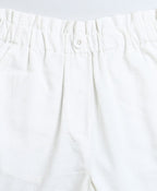 Denim Floral Embroidery Top & White Linen Shorts Co-ord Set - Blue & White