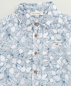 Lemon Print Cotton Printed Co-ord Set - White & Blue