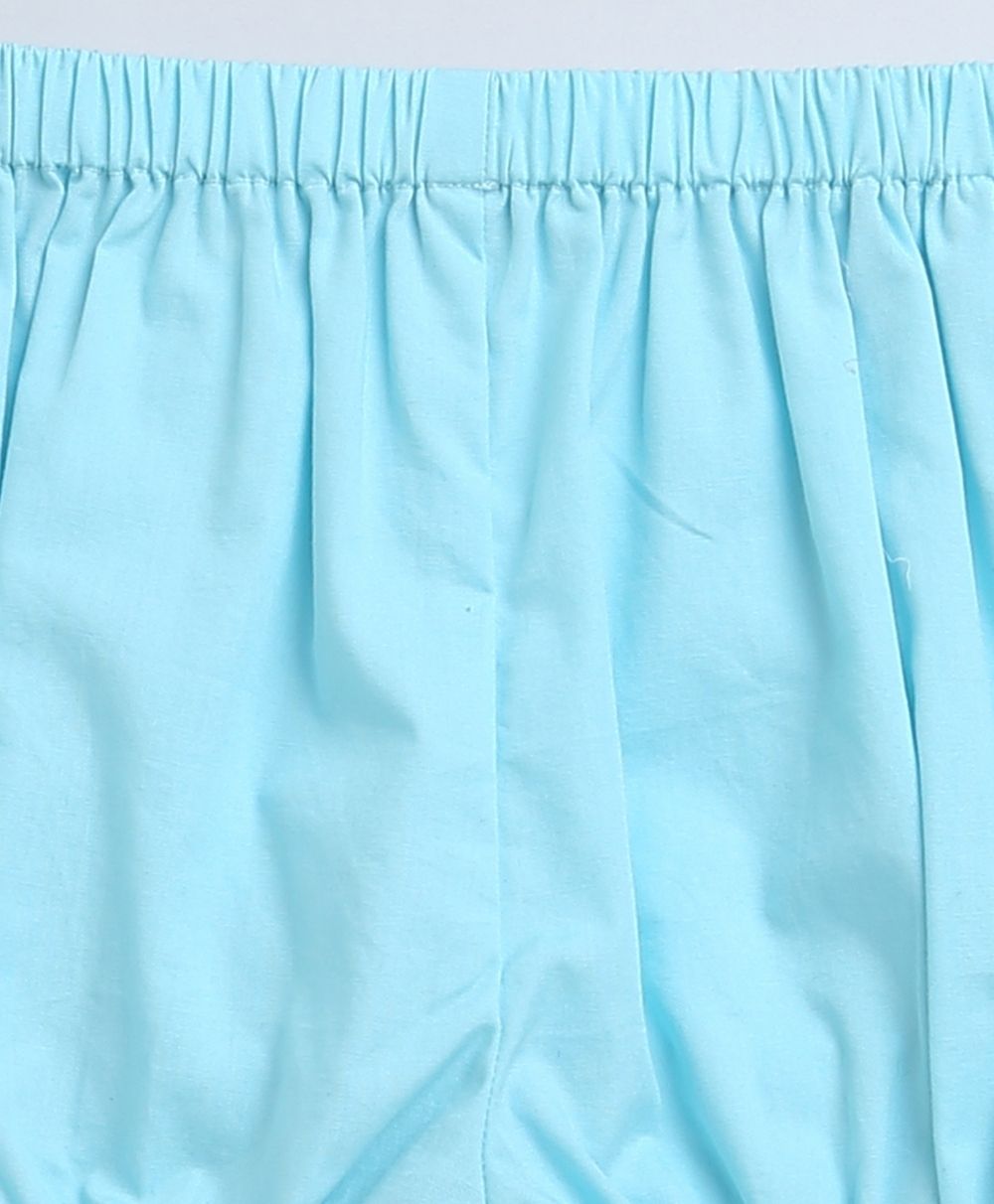 Sleeveless Cotton Dress and Bloomer Coord Set - Sky Blue