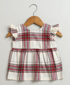 Classic Plaid Ruffle Sleeve Top and Shorts Co-ord Set - White &  Red