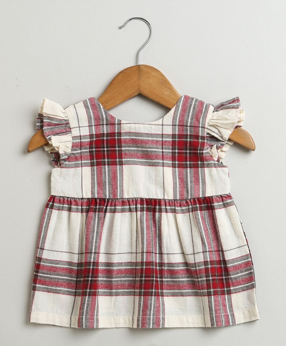 Classic Plaid Ruffle Sleeve Top and Shorts Co-ord Set - White &  Red