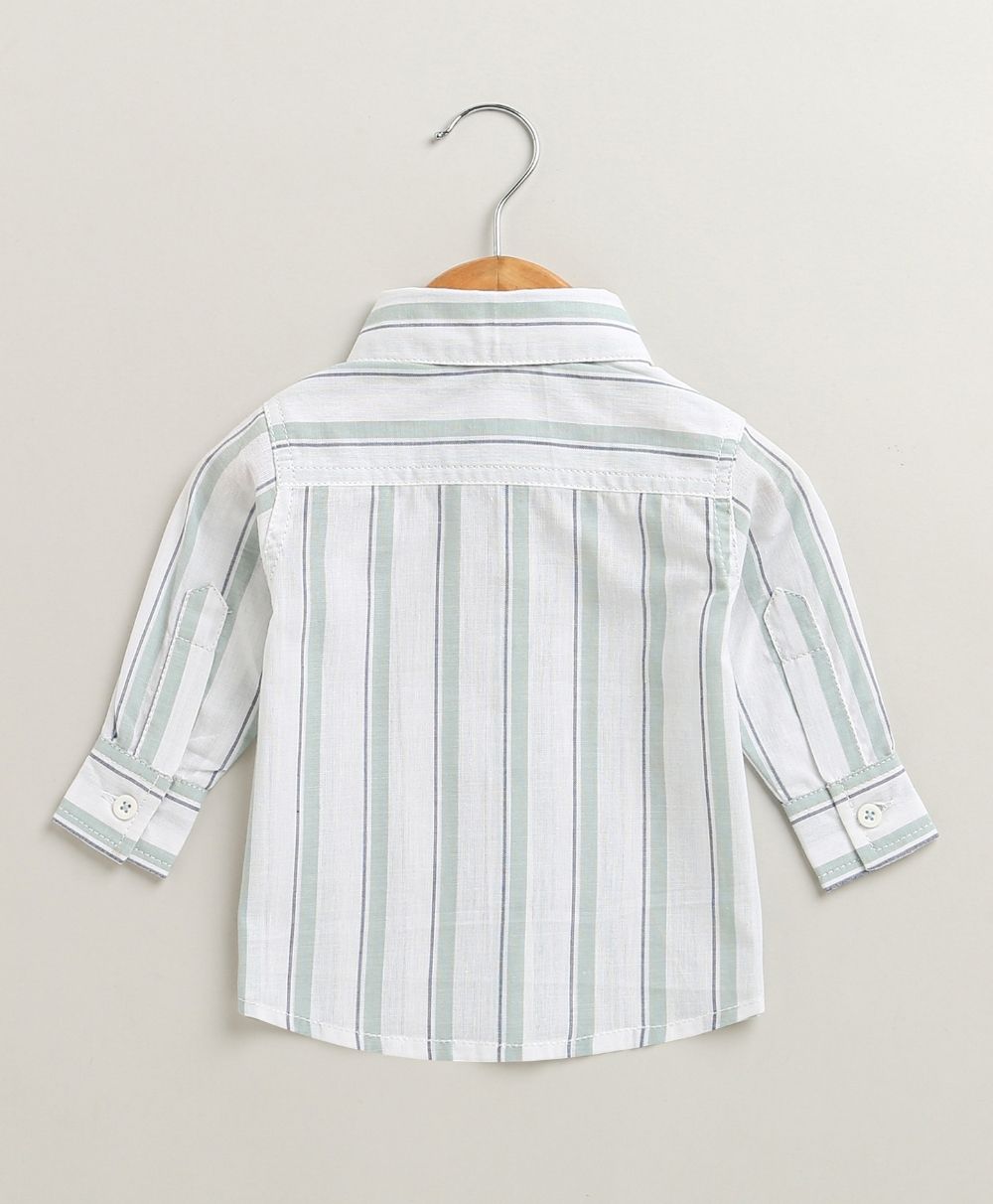 Baby Boys' Mint Stripes Co-ord Set - White & Blue