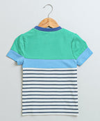 Color Blocked Co-ord Set - Green and Blue