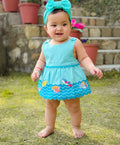 Sleeveless Cotton Dress and Bloomer Coord Set - Sky Blue