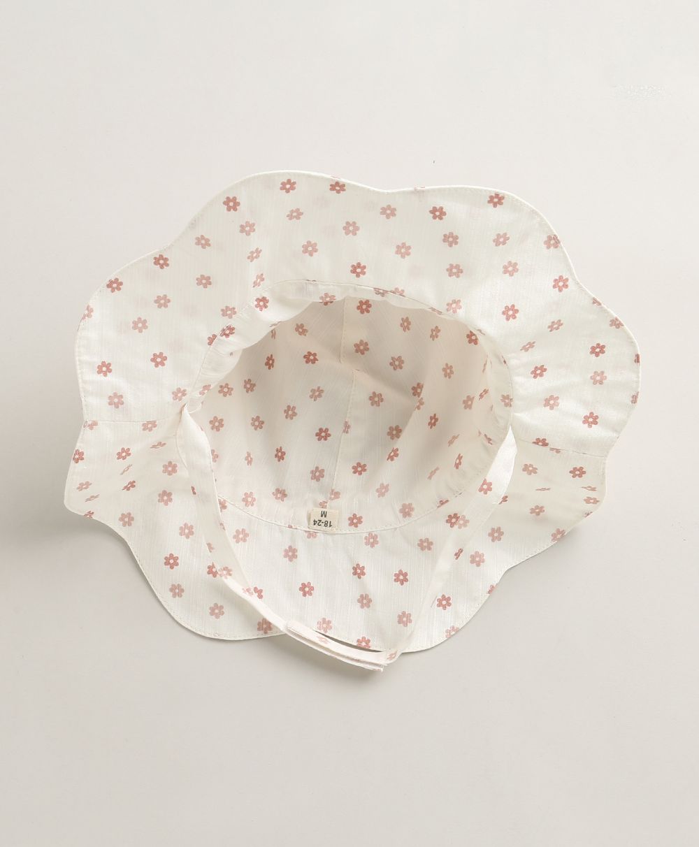 Baby Girls' Cotton Tiny Petal Summer Romper & Hat Set - White