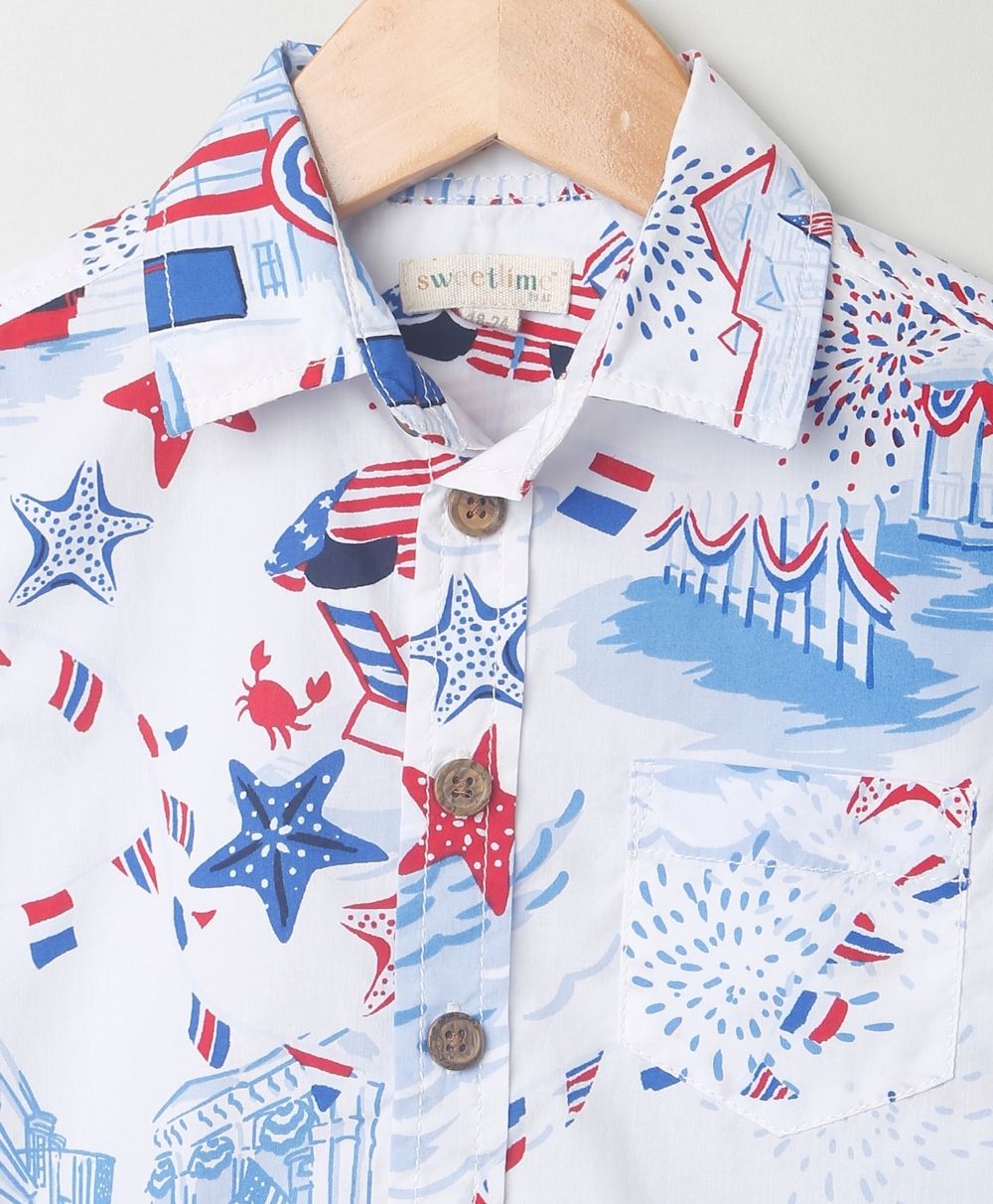 Light House Cotton Shirt - White