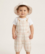 Cotton Candy Check Sun Cap - White