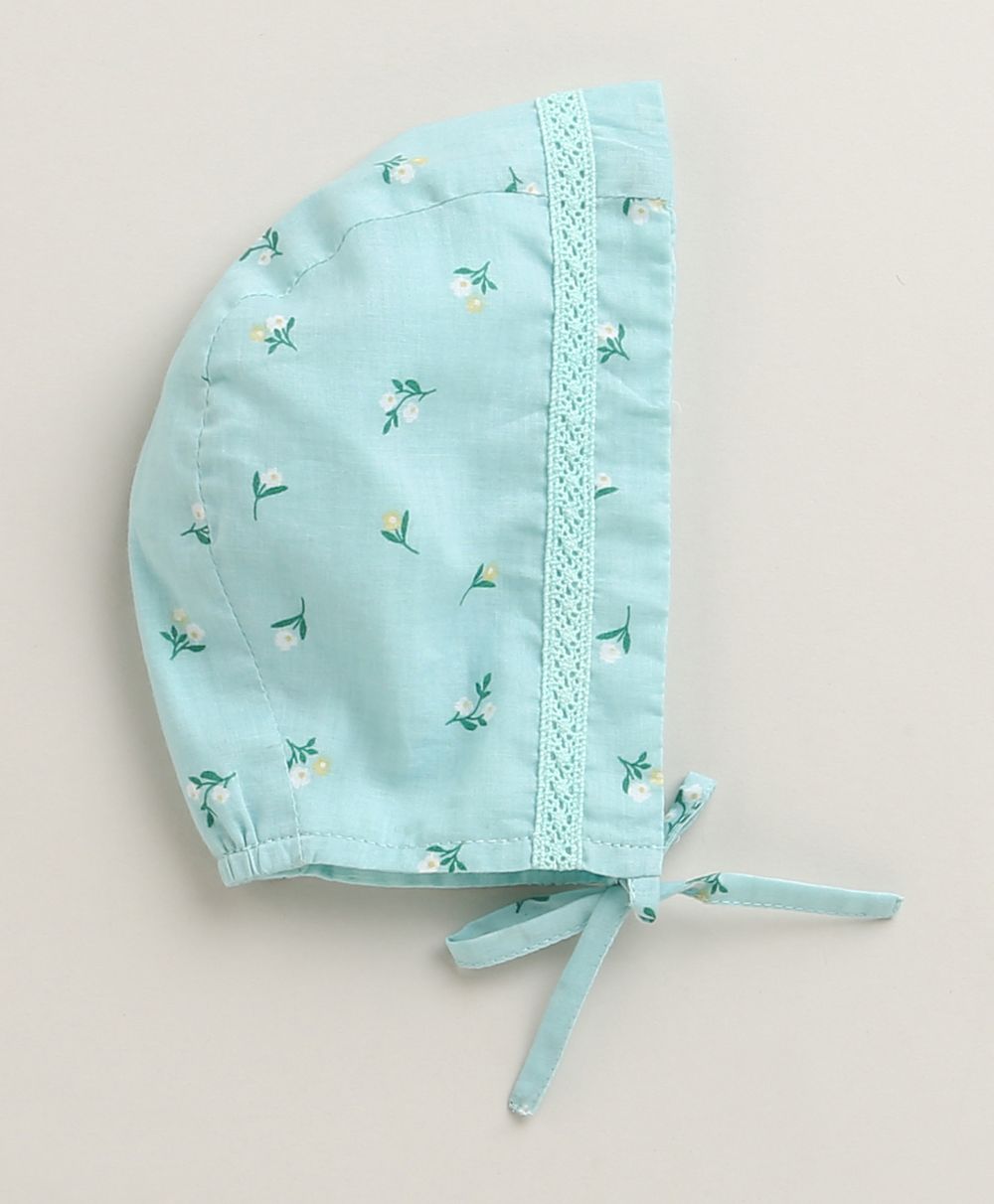 Baby Girls'  Bluebell Fairy Organic Cotton Romper & Bonnet Set - Sea Green