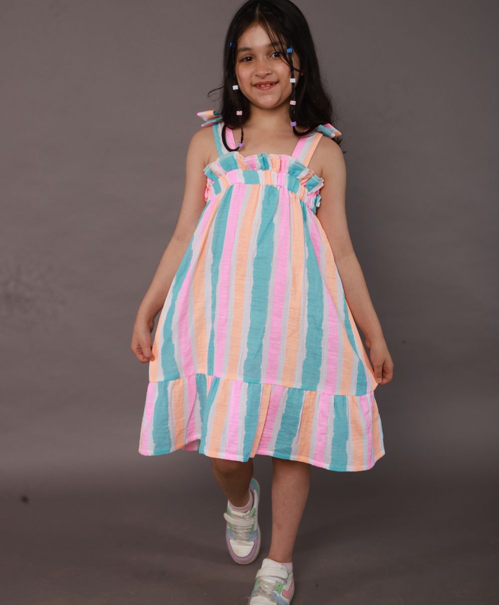 Striped Cotton Dress - Multicoloured