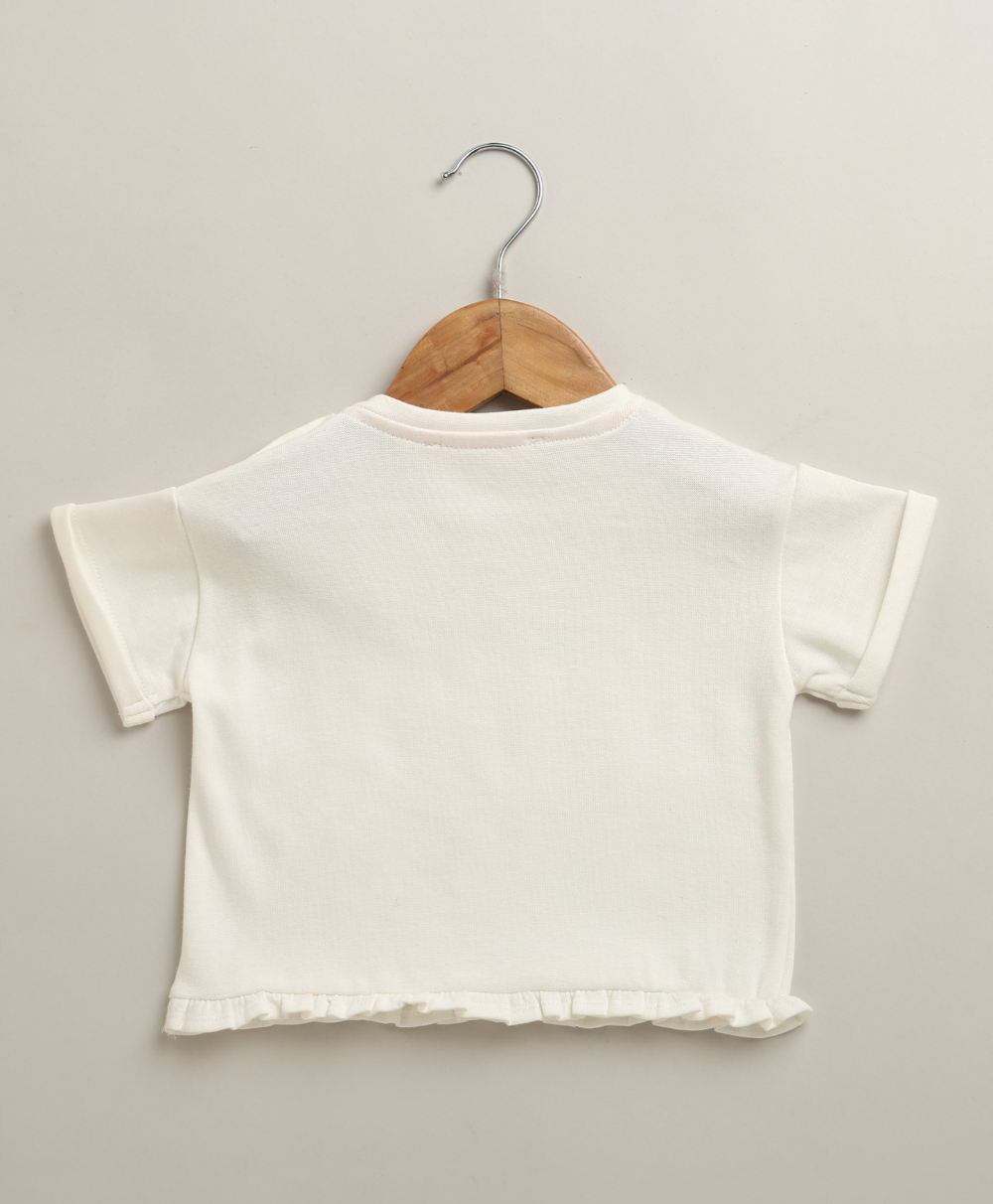 The Sunset Safari Cotton Co-ord Set - White & Pink