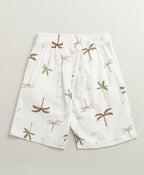 Tropical Vibes Cotton Slub Co-ord Set - White